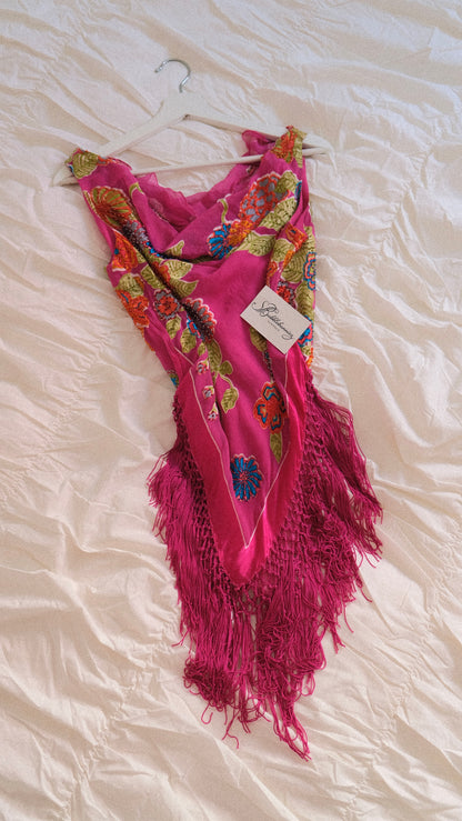 Hotpink Rene Derhy fringe top (M-L)