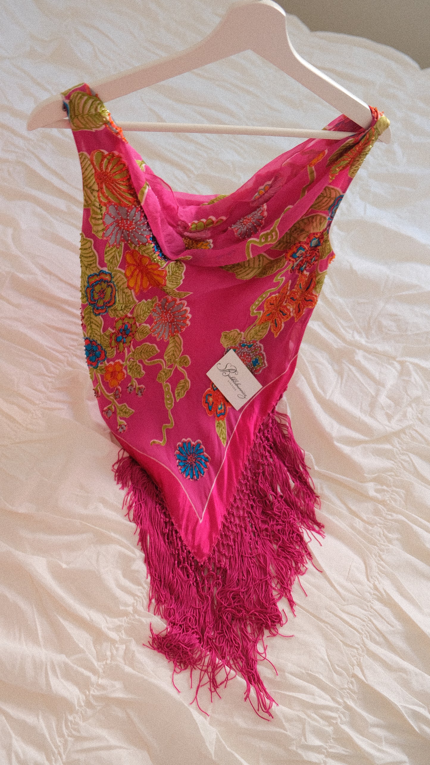 Hotpink Rene Derhy fringe top (M-L)