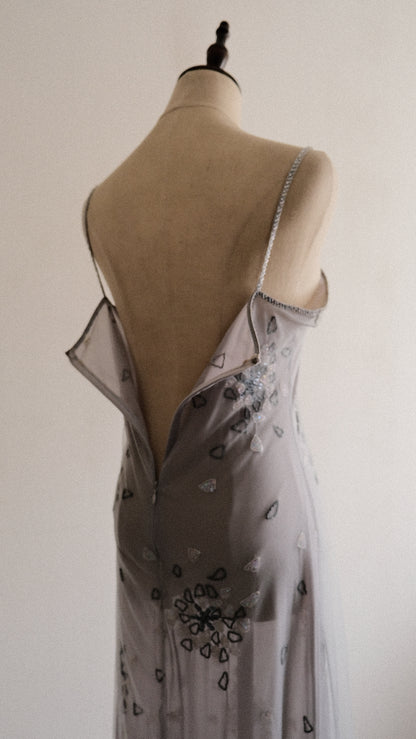 Dove Grey sheer dress (M-L)
