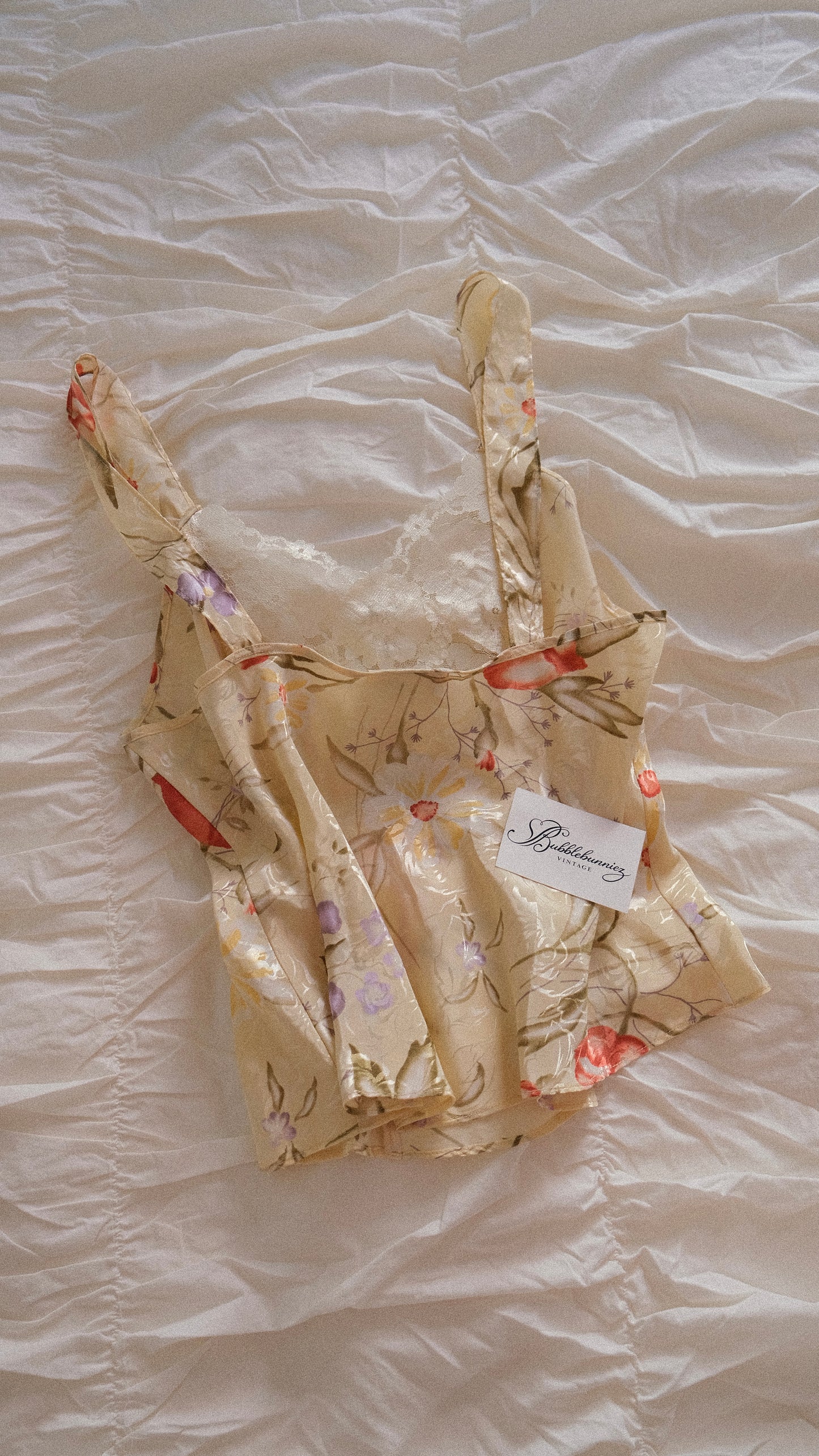 Vintage creme lingerie cami (M)