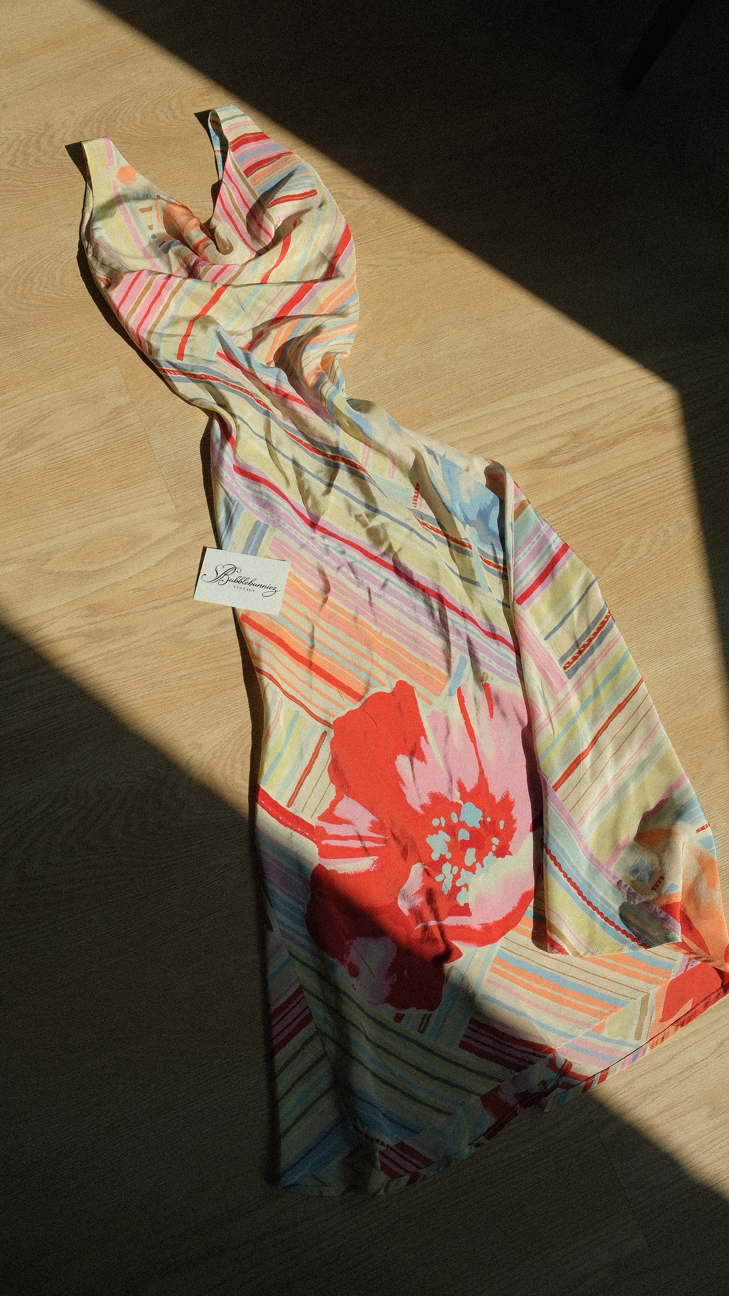 Colorful silk summer dress (M-L)