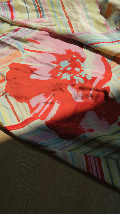 Colorful silk summer dress (M-L)