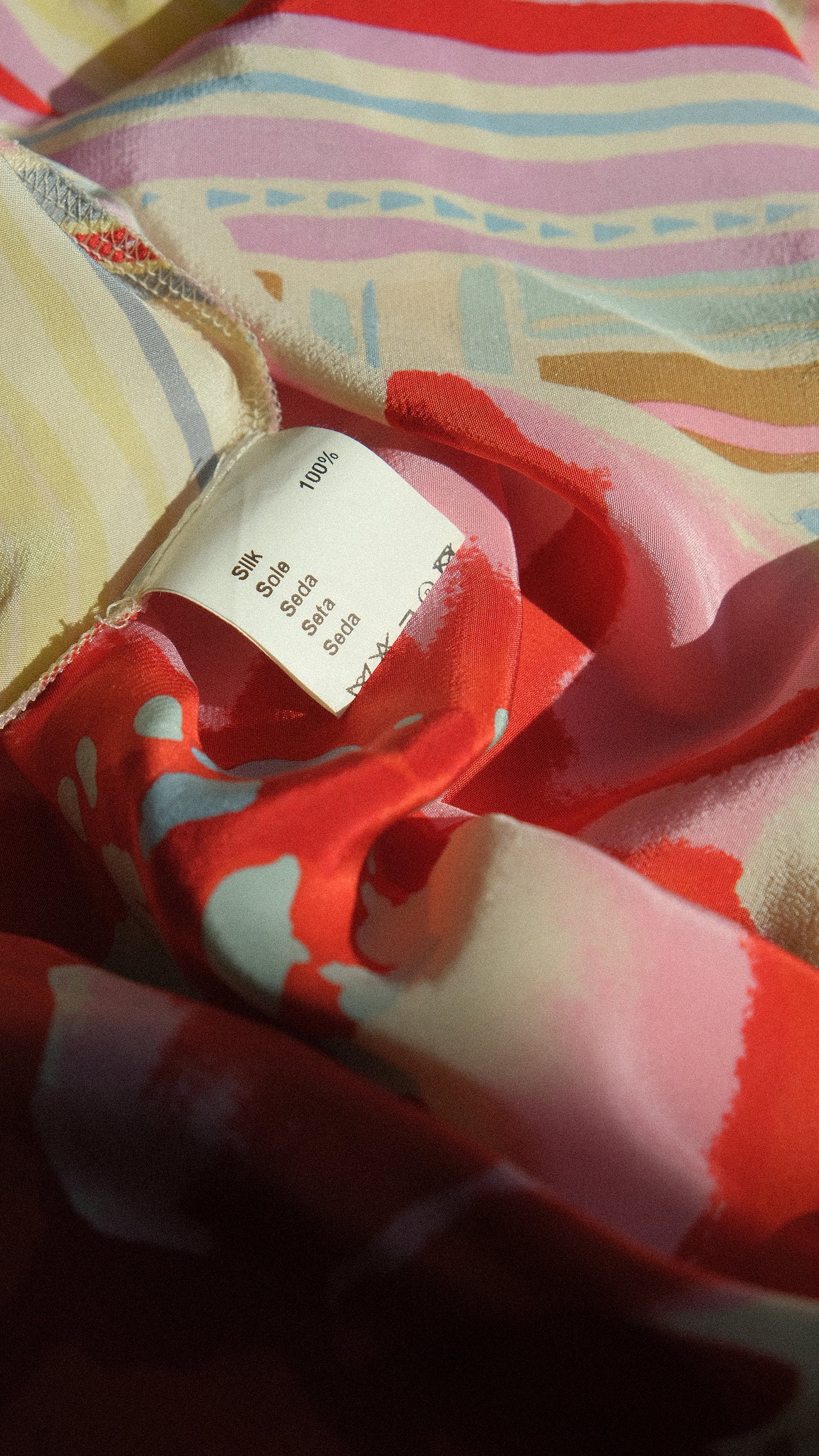 Colorful silk summer dress (M-L)