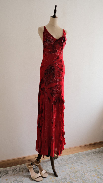 Scarlet Ruffle dress (M, M/L)