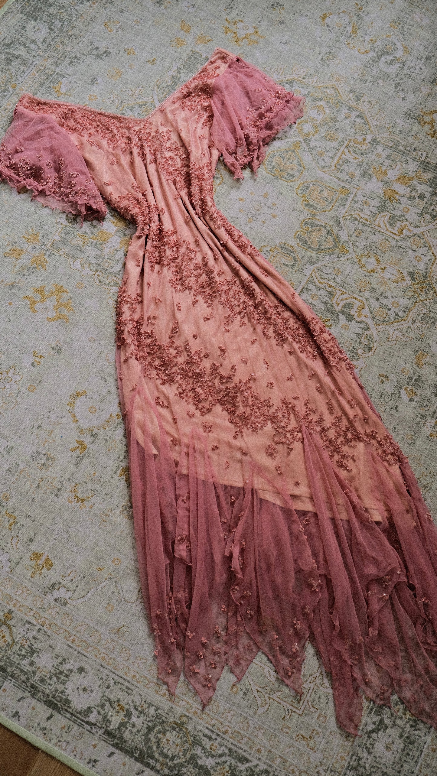 Blush fairy flutter dress (M/L, L)