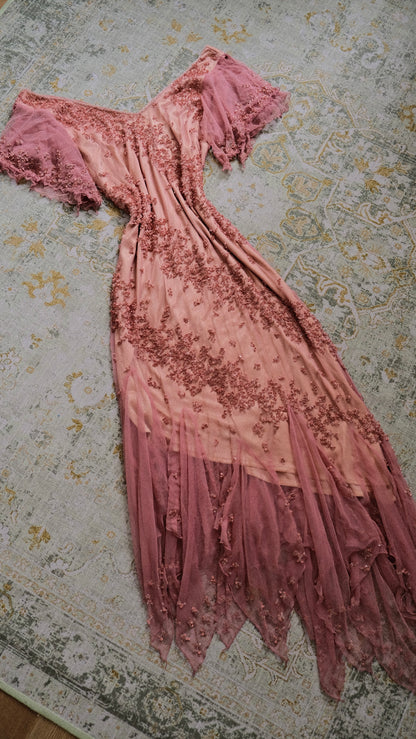 Blush fairy flutter dress (M/L, L)