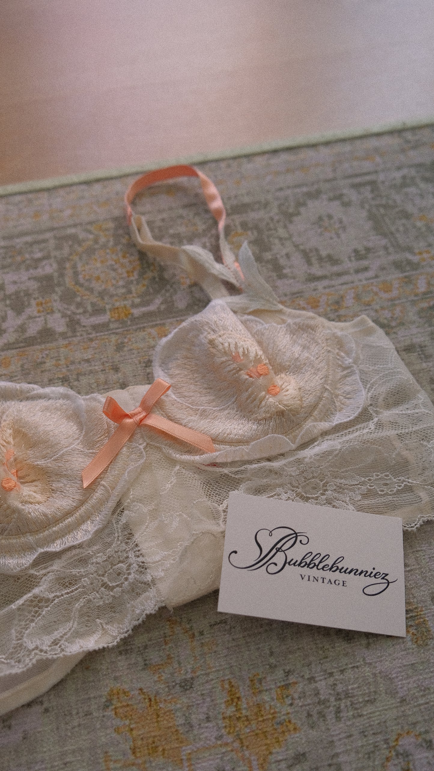 Vintage French floral cropped corset (70A/32A)