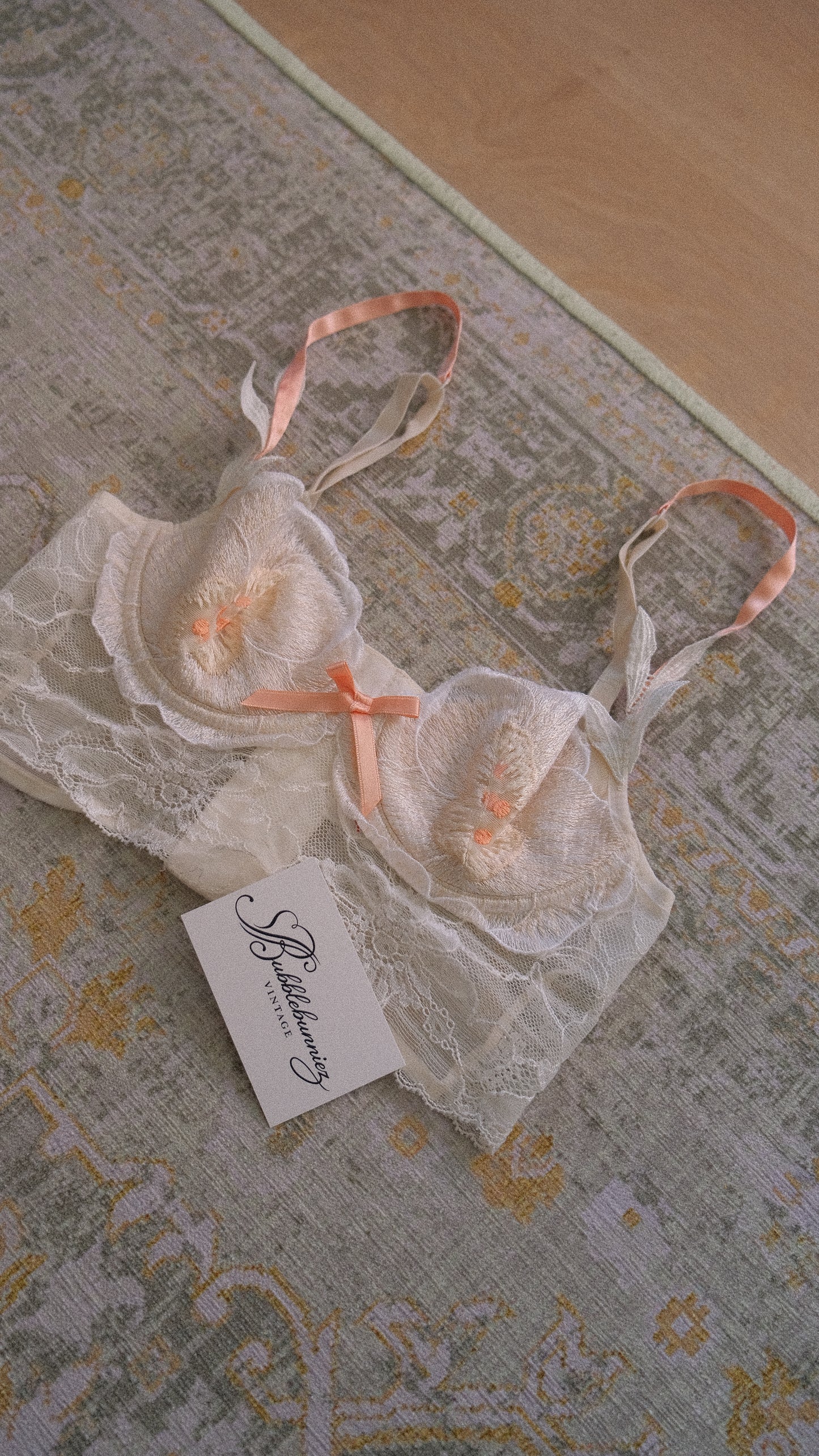 Vintage French floral cropped corset (70A/32A)