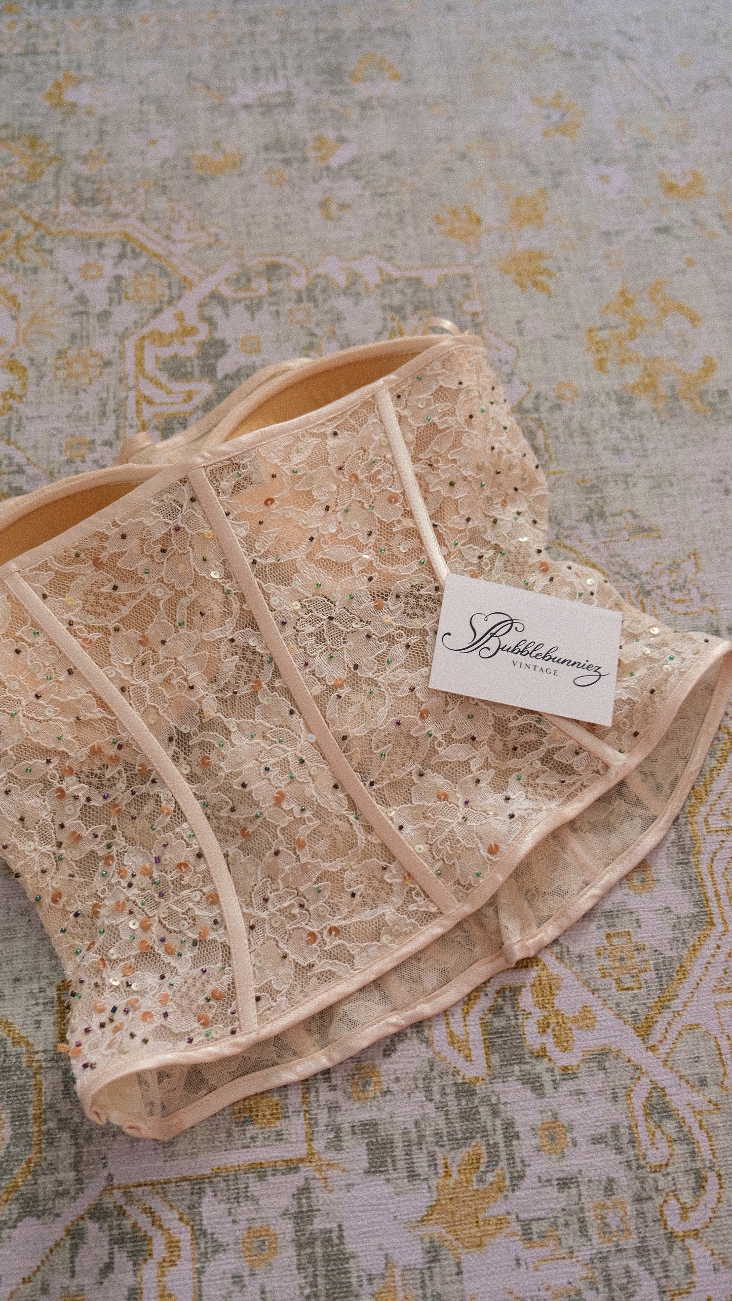 Vintage French creme bustier (S/M)