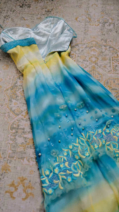 Ocean breeze cloud bustier dress (S, S/M)