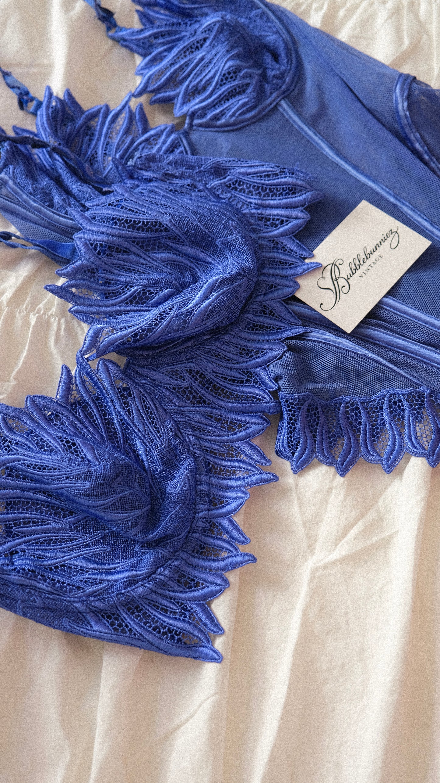Vintage French blue swan balconette (80C/36C)