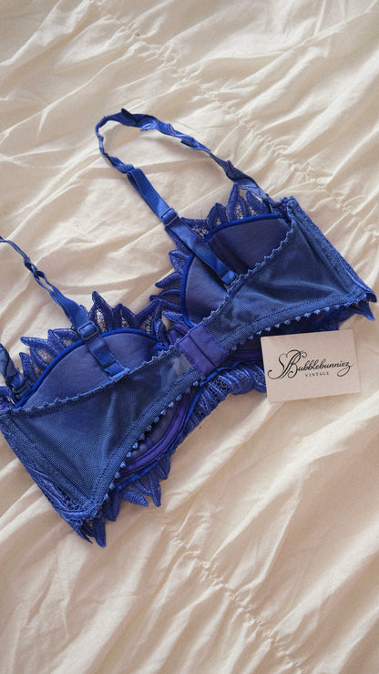 Vintage French blue swan balconette (80C/36C)
