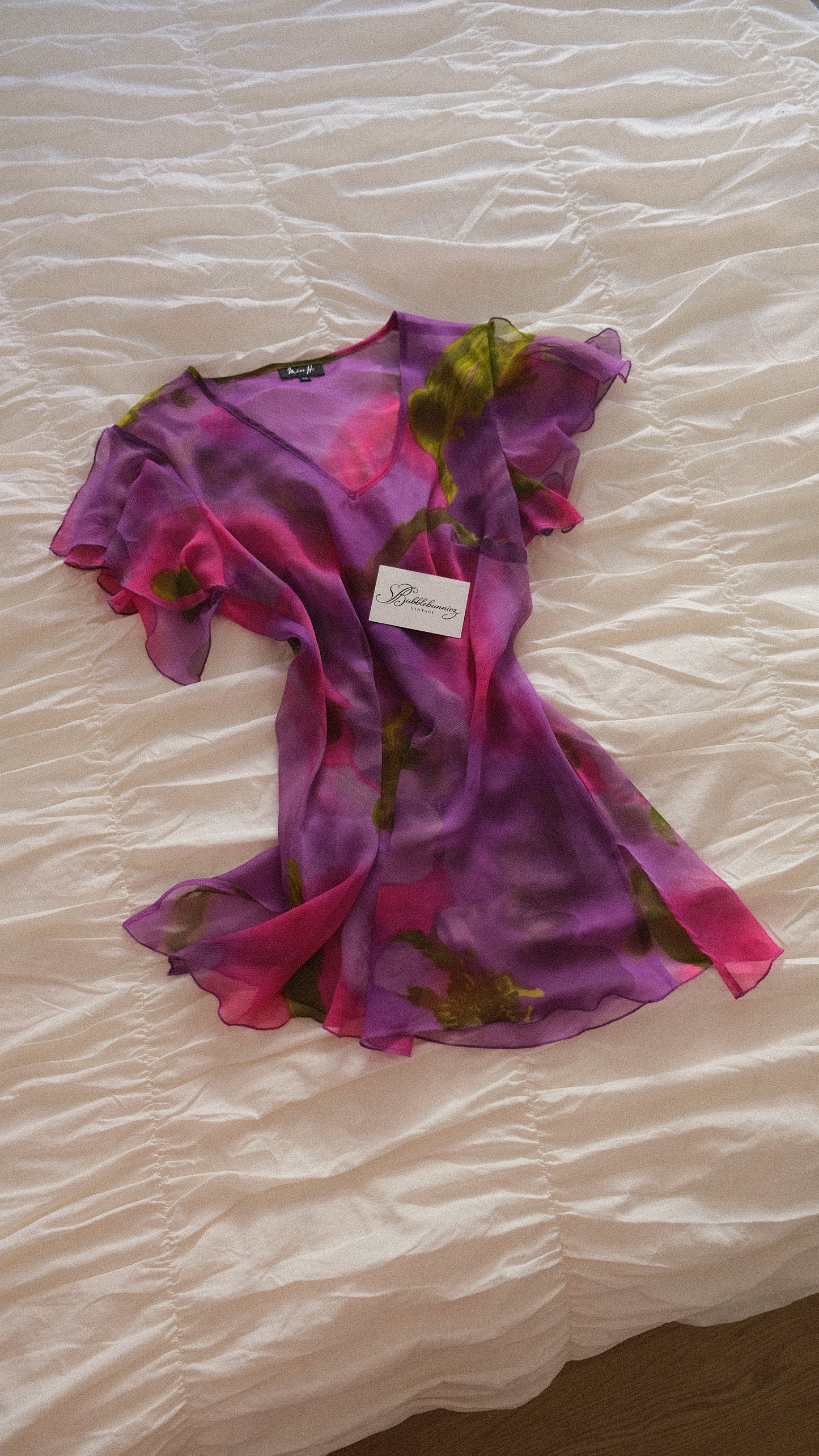 Vintage sheer purple babydoll dress (M)