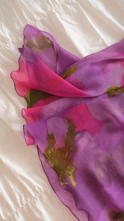 Vintage sheer purple babydoll dress (M)