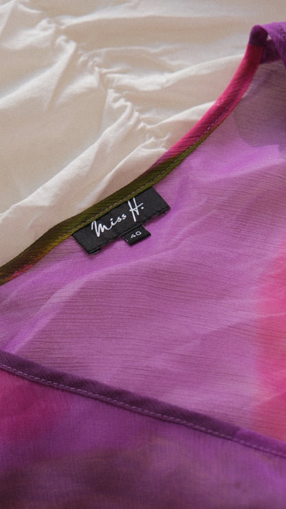 Vintage sheer purple babydoll dress (M)