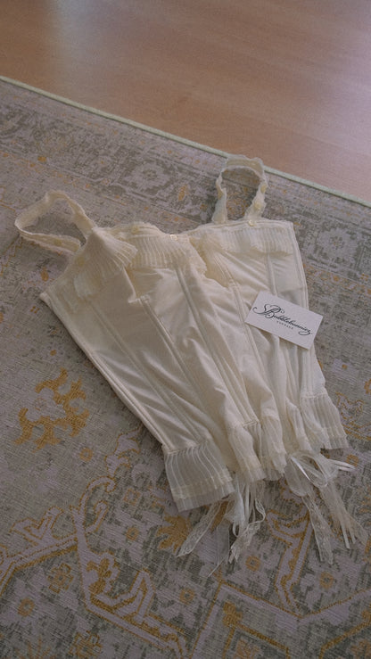 Vintage Chantal Thomass ruffle corset (80C/36C)