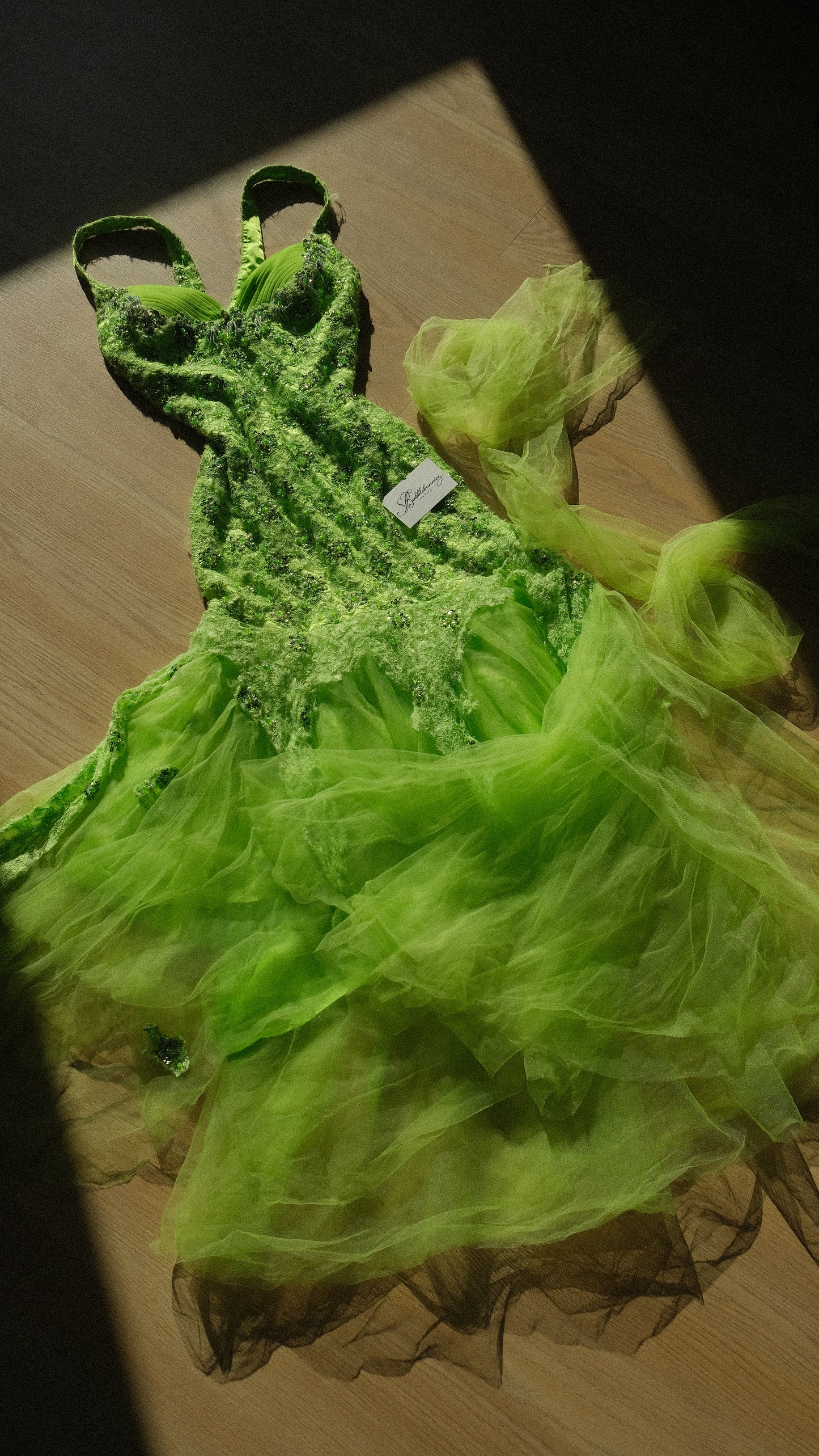 Lime green fairycore evening gown (M-L)