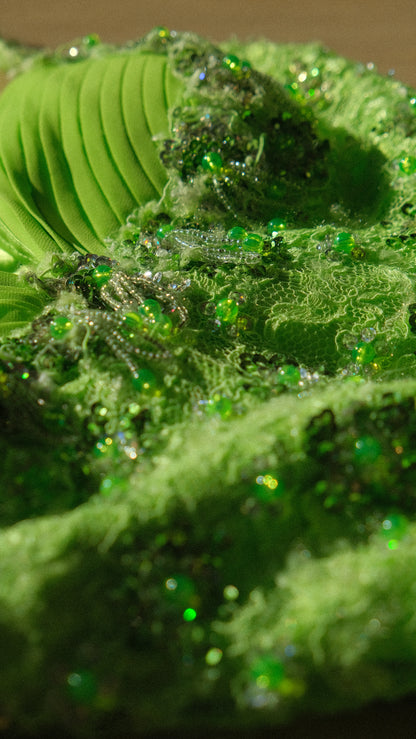Lime green fairycore evening gown (M-L)