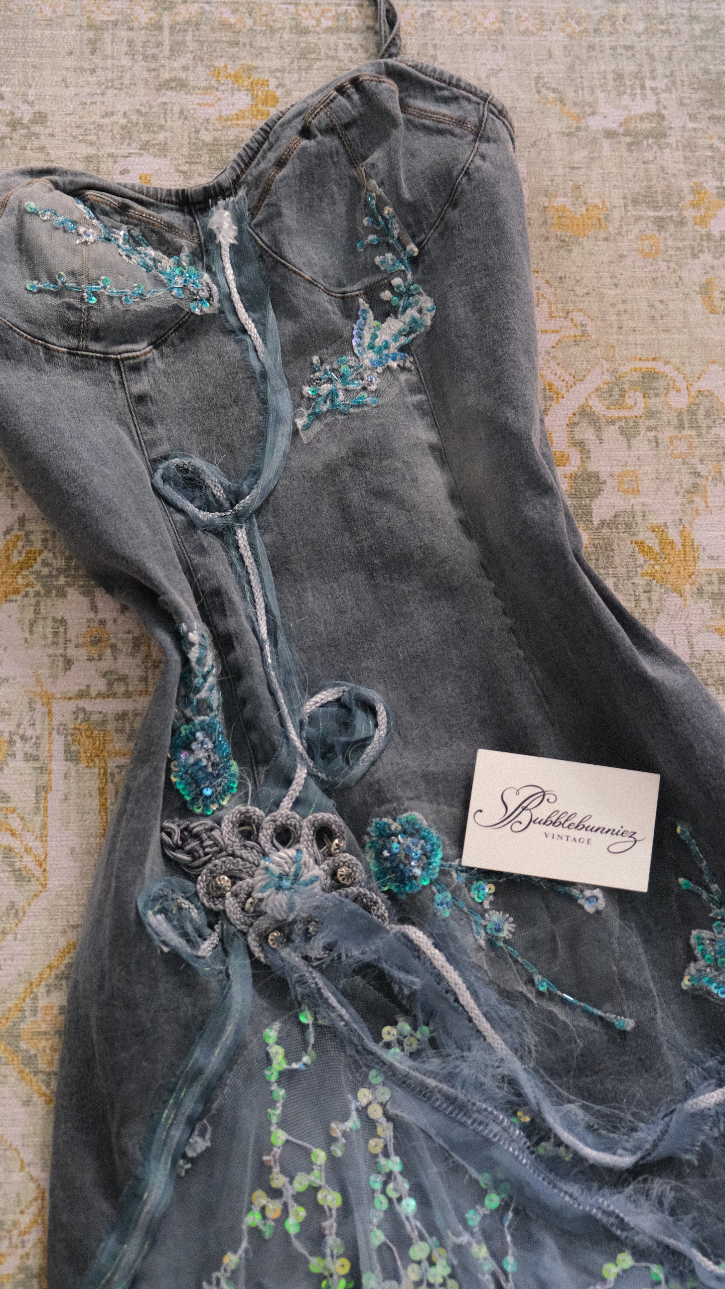 Vintage denim mermaid dress (M-L)