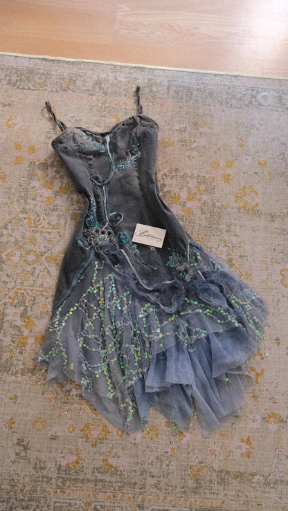 Vintage denim mermaid dress (M-L)