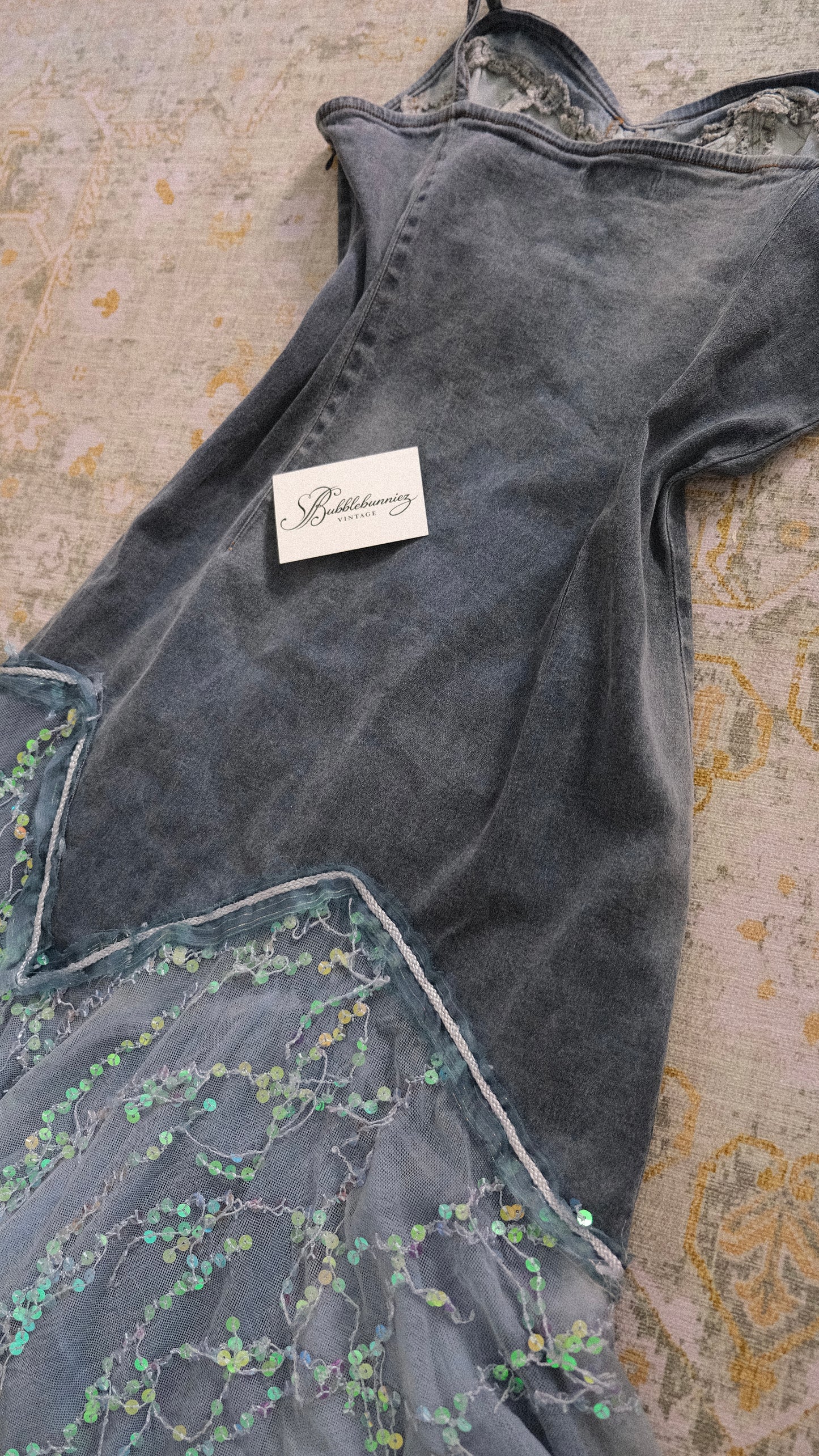 Vintage denim mermaid dress (M-L)