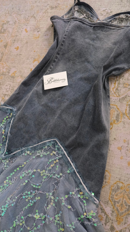 Vintage denim mermaid dress (M-L)
