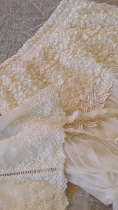 Vintage French bridal 3 piece set (S-M)