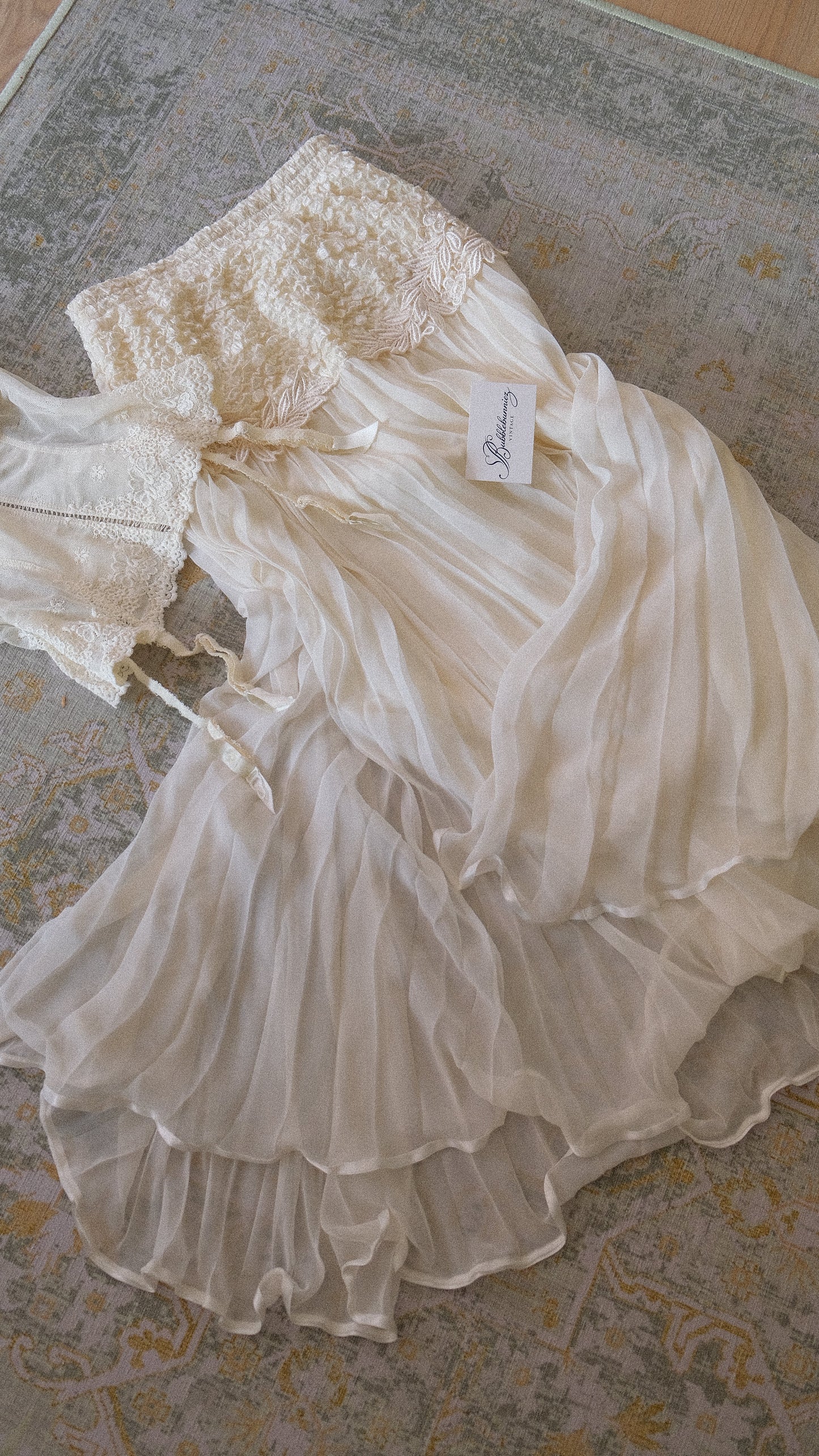 Vintage French bridal 3 piece set (S-M)