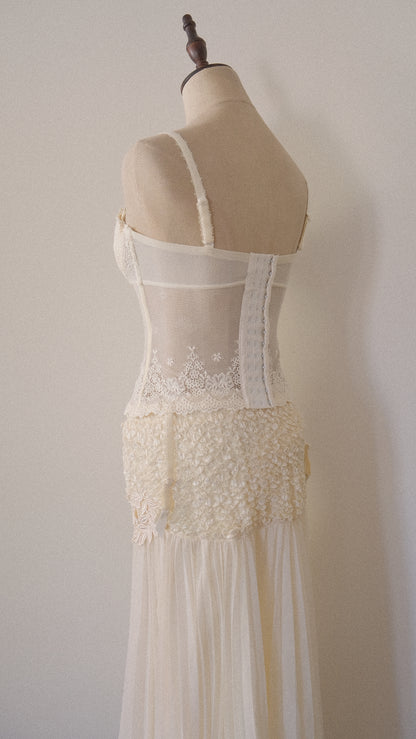 Vintage French bridal 3 piece set (S-M)