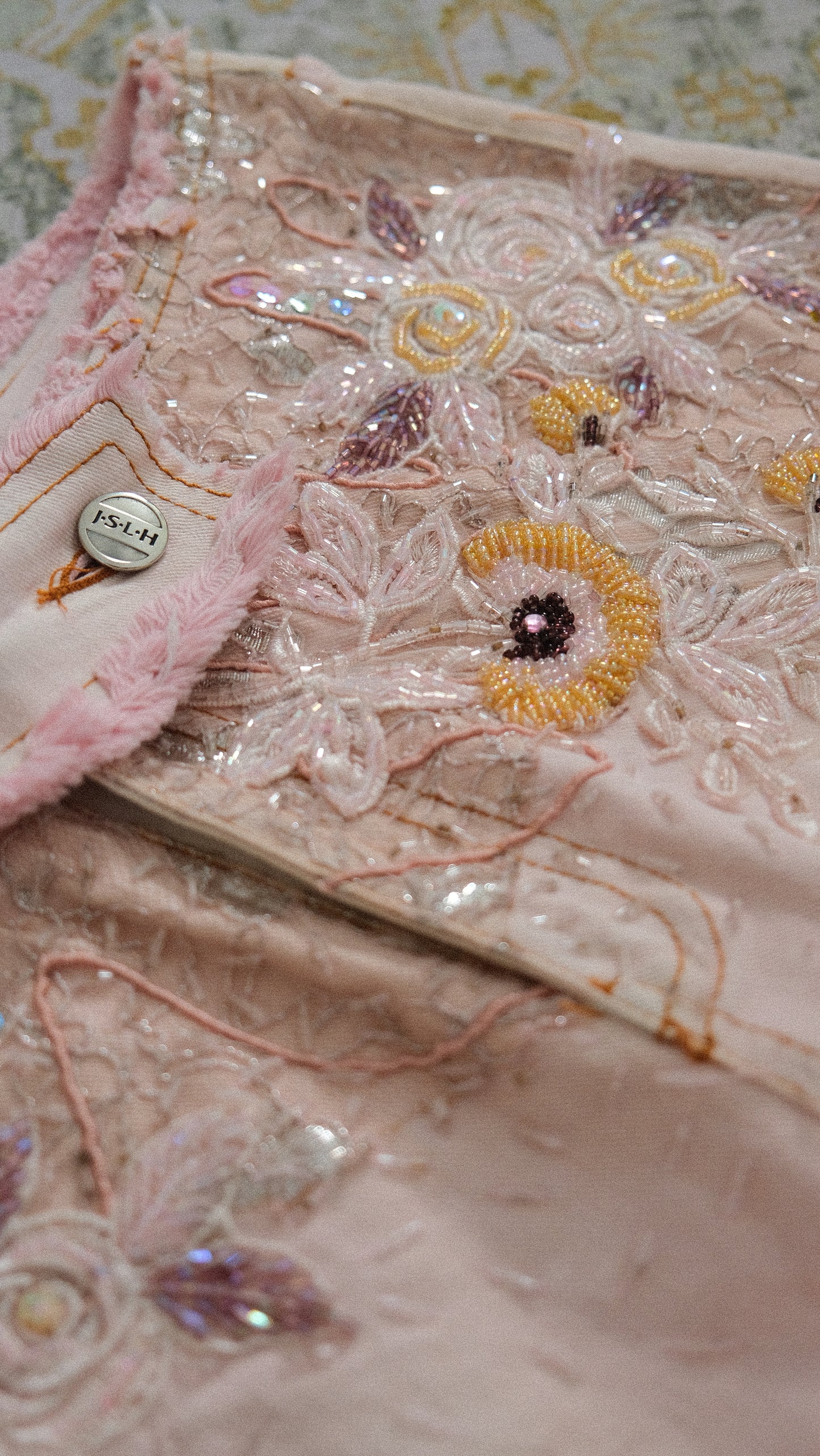 Soft pink embellished jeans (S-S/M)