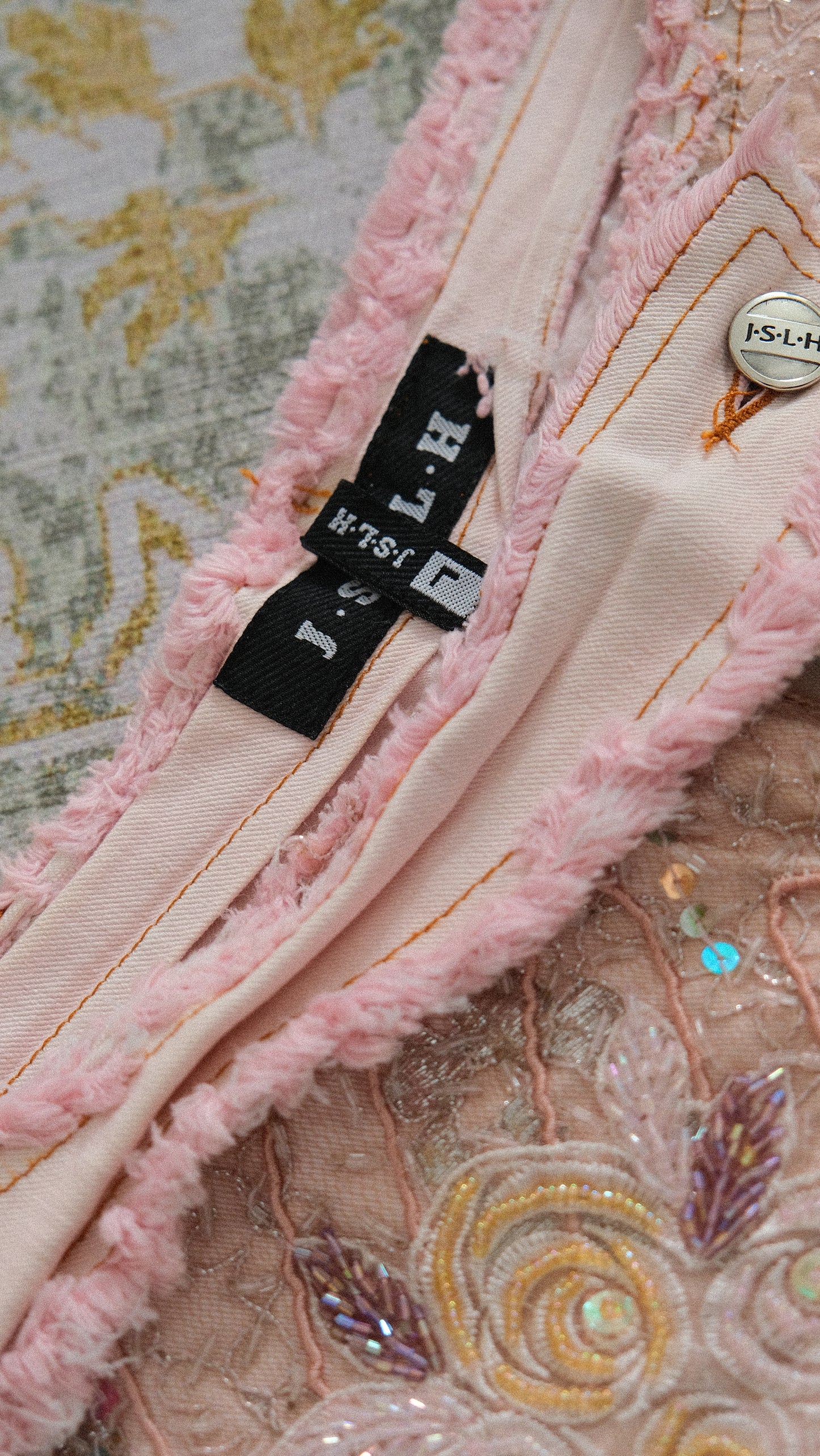 Soft pink embellished jeans (S-S/M)