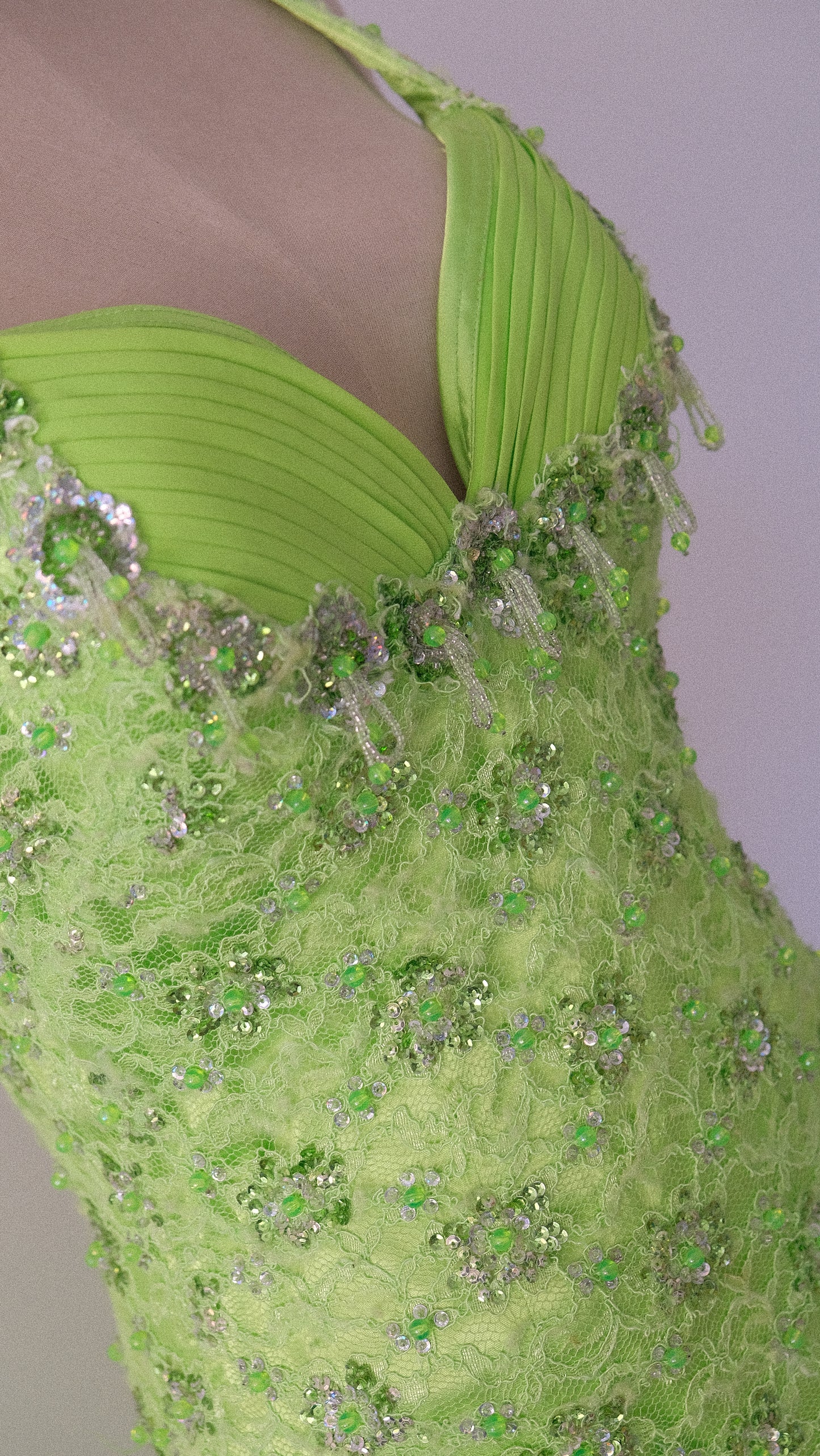 Lime green fairycore evening gown (M-L)