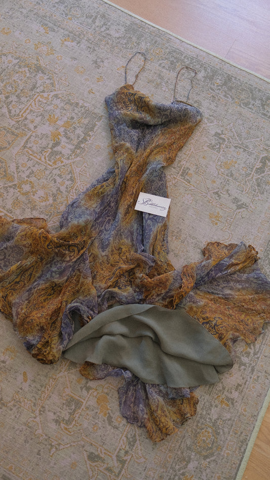 Vintage flowy forest dress (M-XL)