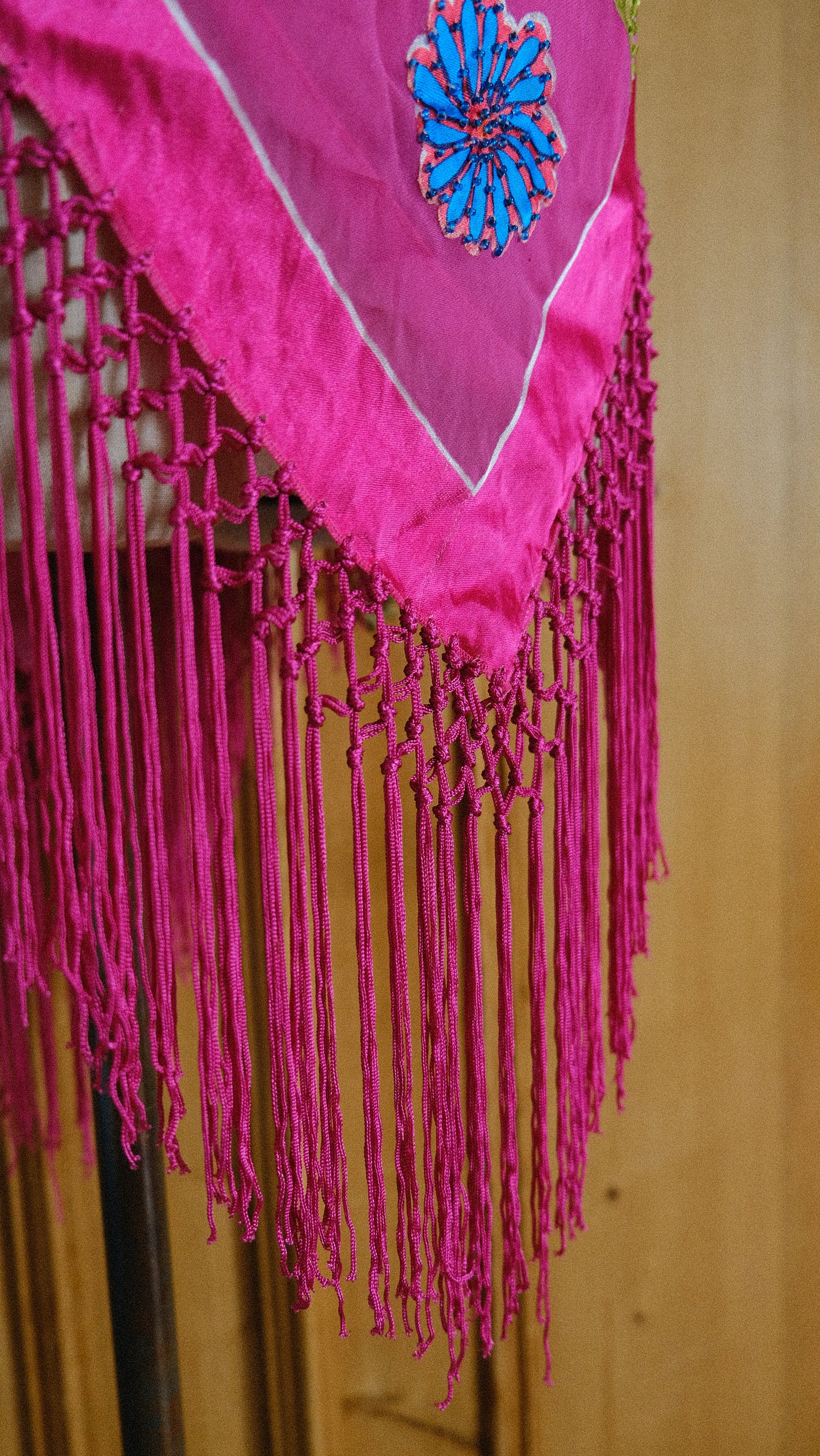 Hotpink Rene Derhy fringe top (M-L)