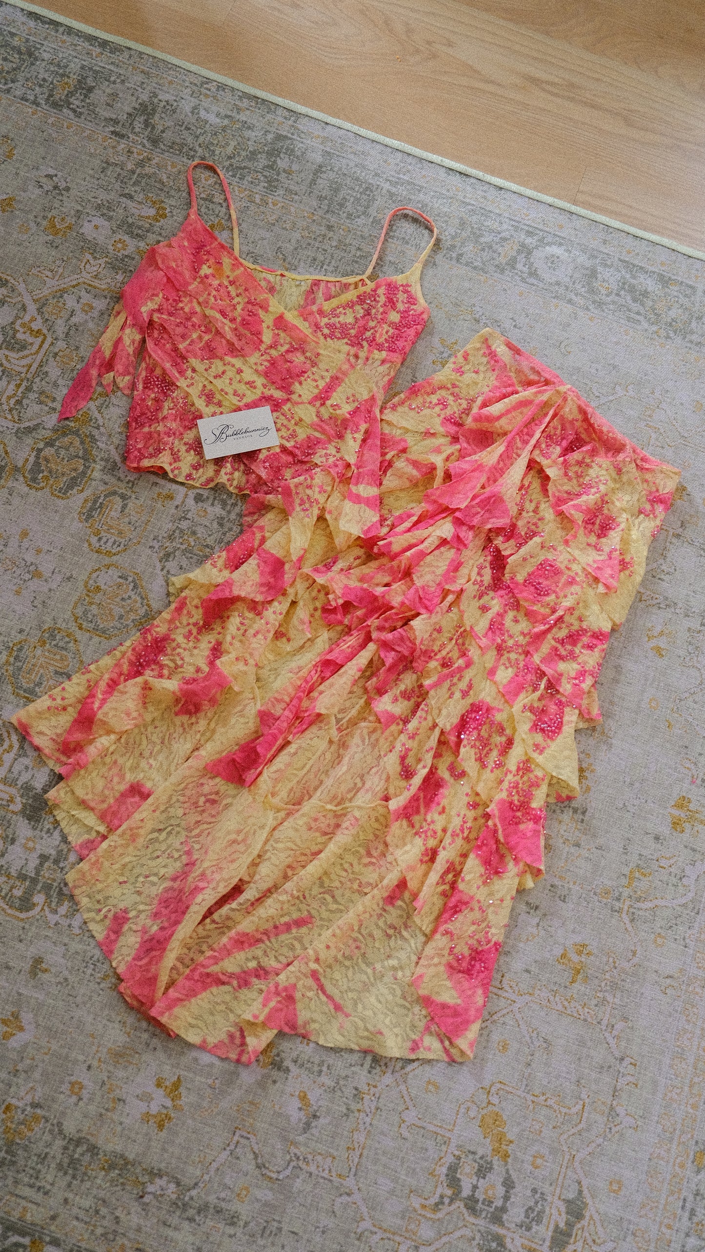 Vintage embellished sorbet 2 piece set (S)