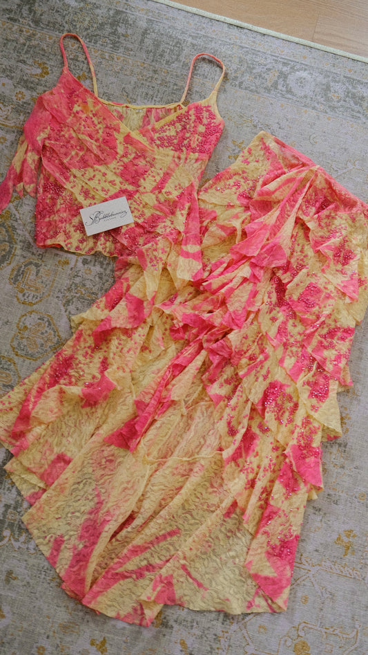 Vintage embellished sorbet 2 piece set (S)