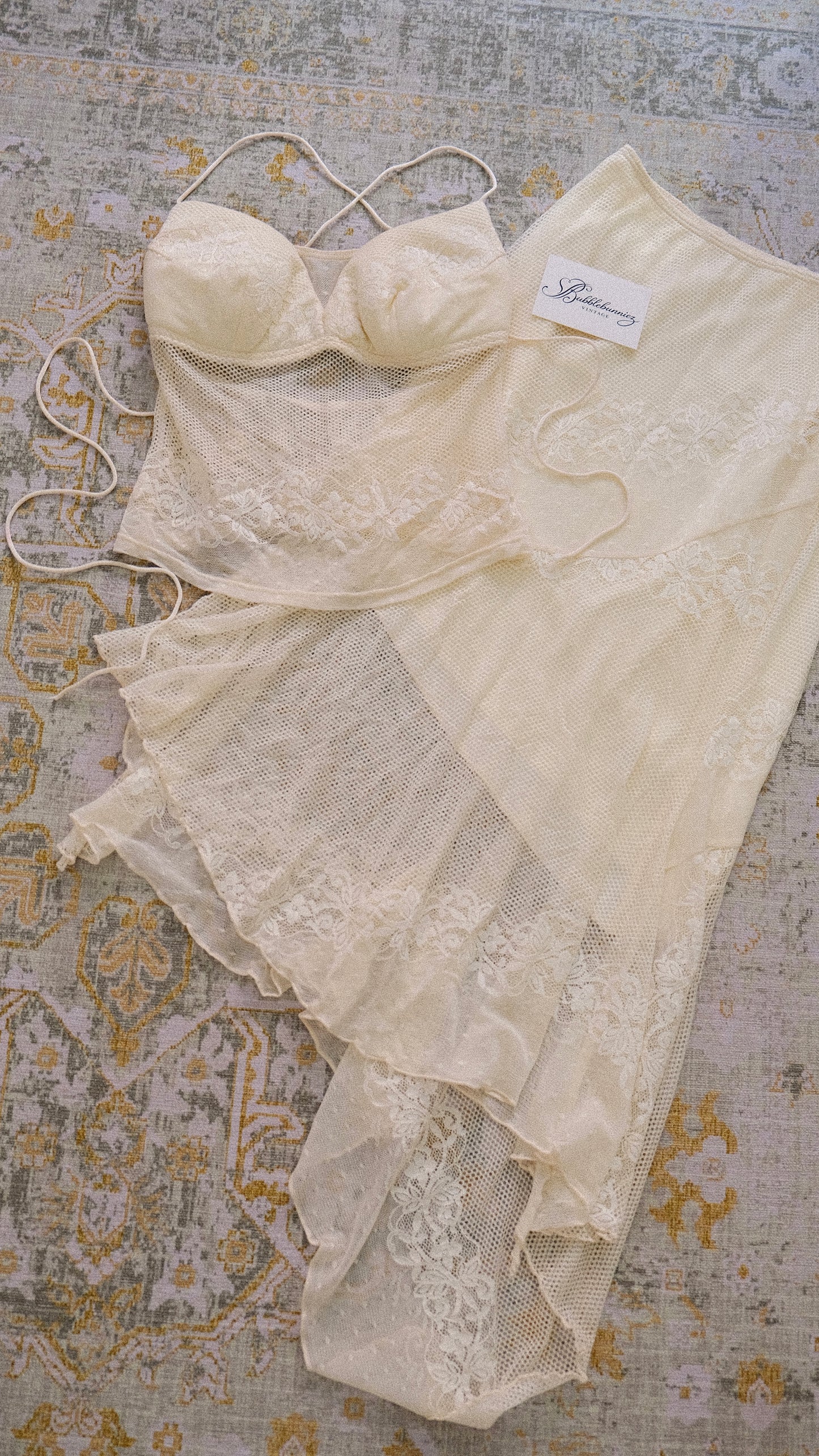 Deadstock Spanish ivory 2 piece set (XS-XS/S)