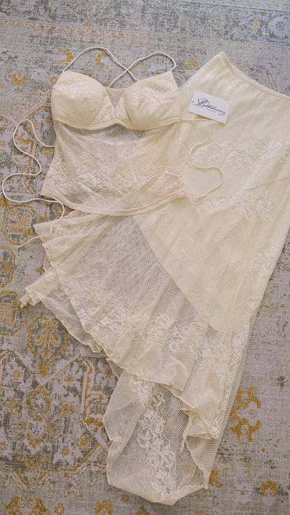 Deadstock Spanish ivory 2 piece set (XS-XS/S)