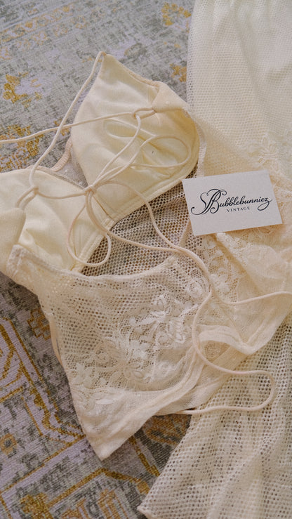 Deadstock Spanish ivory 2 piece set (XS-XS/S)