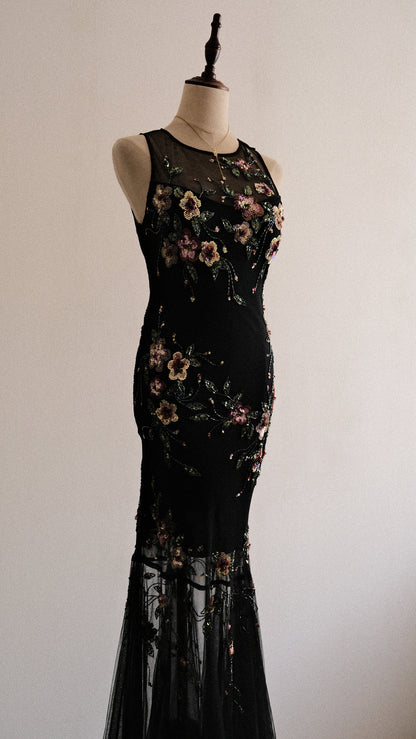 Floral Siren evening dress (M, M/L)