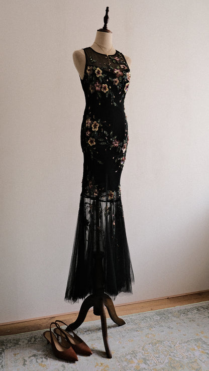 Floral Siren evening dress (M, M/L)