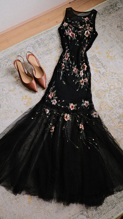 Floral Siren evening dress (M, M/L)
