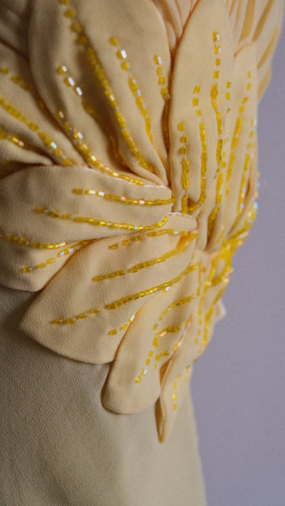 Yellow Leaf cocktail dress (XL)