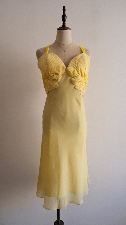 Yellow Leaf cocktail dress (XL)