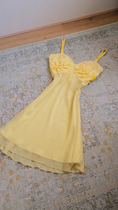 Yellow Leaf cocktail dress (XL)