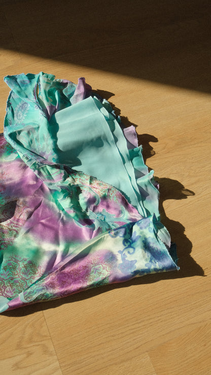 Turquoise and purple vintage dress (M)