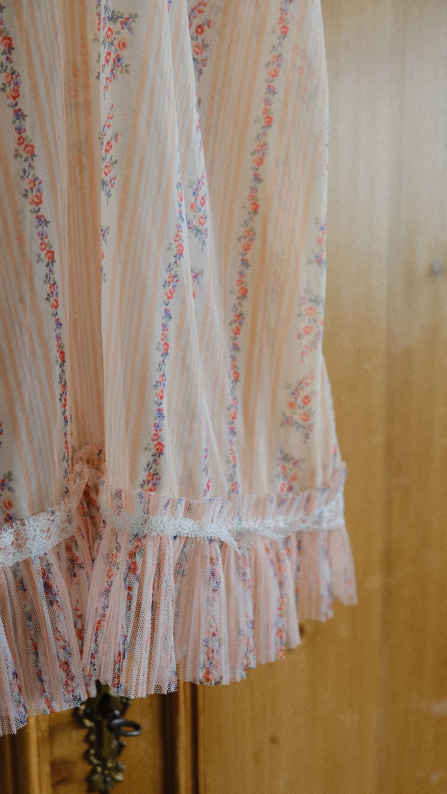 Vintage Chantal Thomass soft pink & floral babydoll (S-S/M)