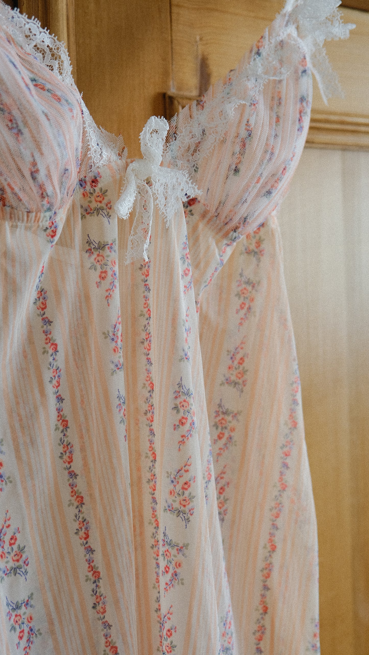 Vintage Chantal Thomass soft pink & floral babydoll (S-S/M)