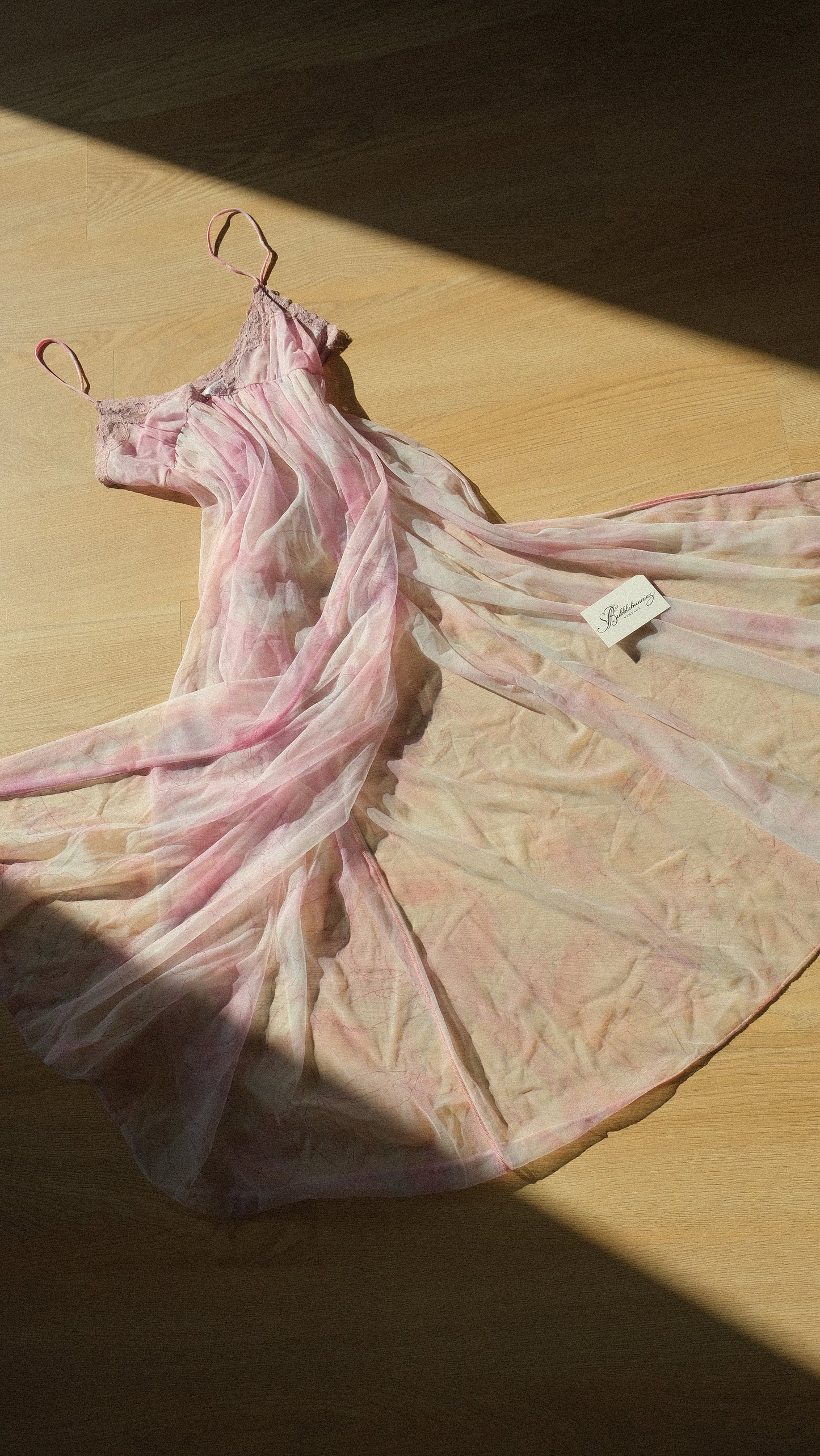 Vintage lilac high split lingerie dress (M)