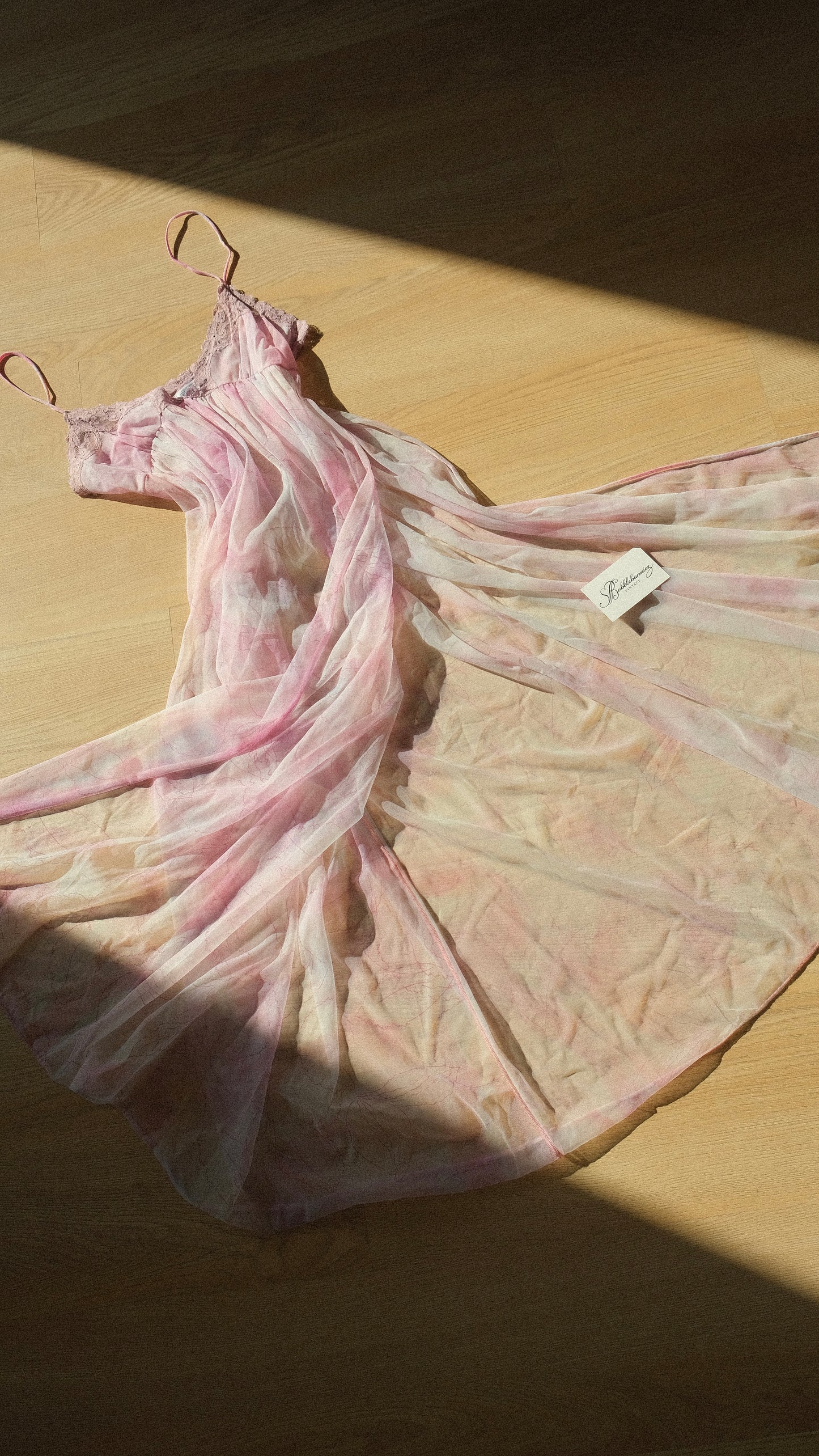 Vintage lilac high split lingerie dress (M)